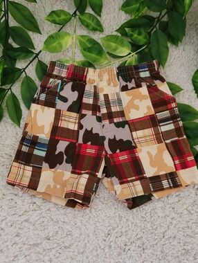 Baby Boy Patchwork Camo/Cowboy Shorts (12-18 Months)